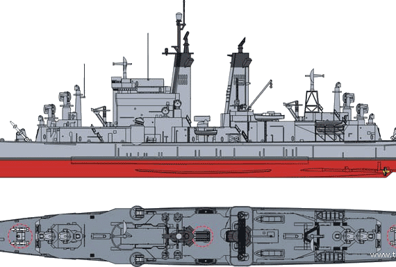 Корабль USS CG-11 Chicago [Missile Cruiser] - чертежи, габариты, рисунки